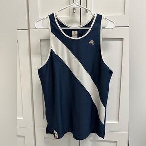 Tracksmith Men’s Van Cortlandt Singlet MEDUIM~NAVY/cream